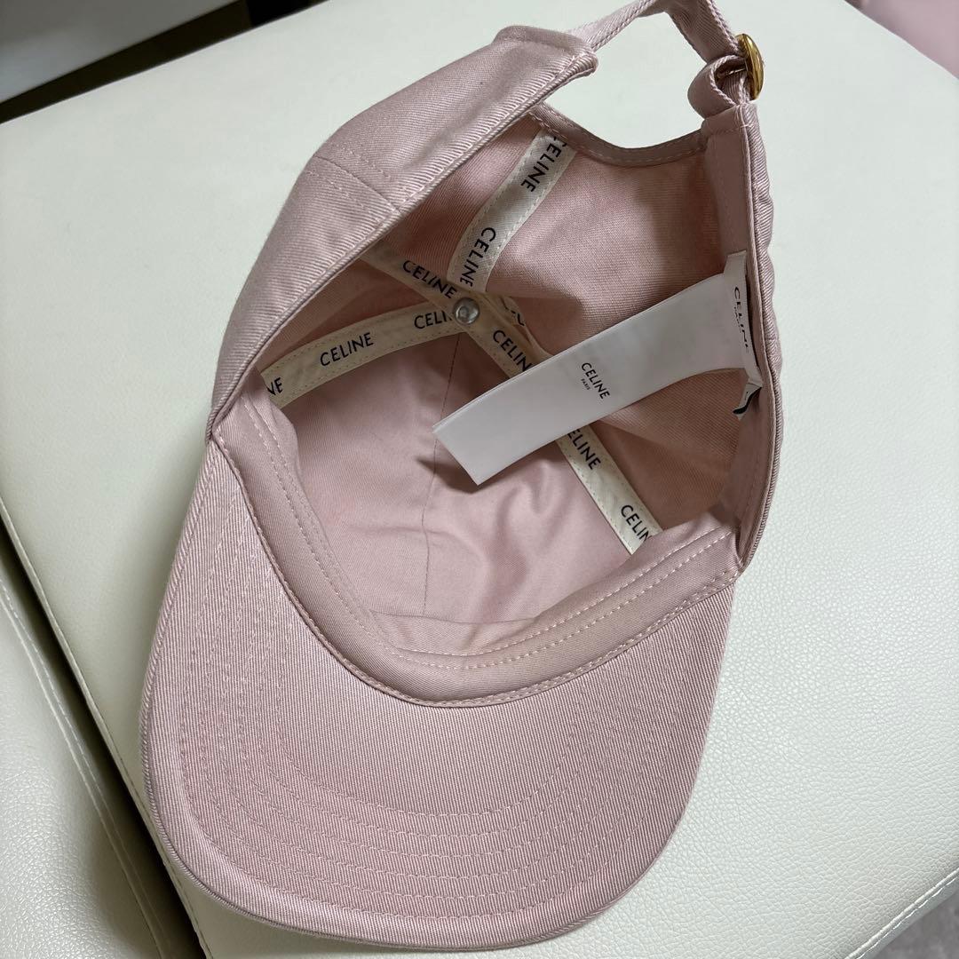 【美品】CELINE トリオンフ ベースボールキャップ ピンク Sサイズ