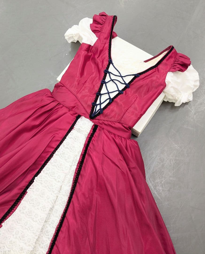 バレエ衣裳/ジュニア　濃赤2着&朱赤2着　4着セット　頭飾り付き