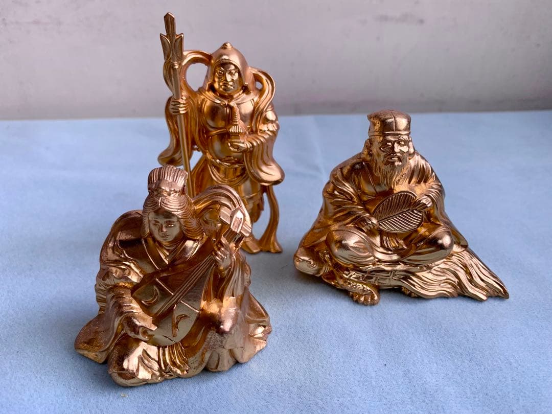 ☆【縁起物】開運 七福神 牧田秀雲原型 24金純金メッキ