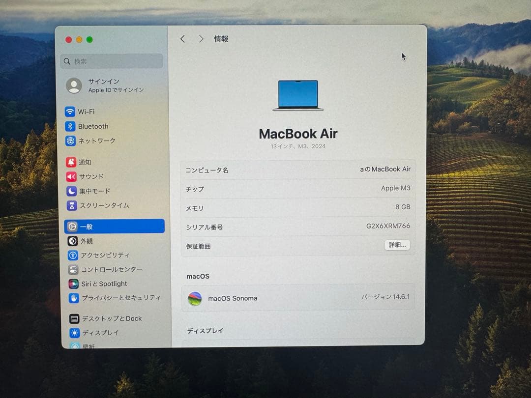 Apple MacBook Air M3 2024 13インチ