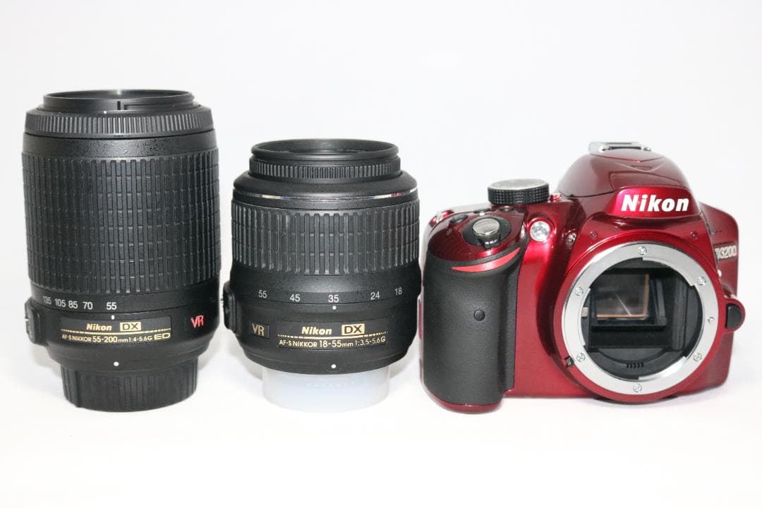 ⭐望遠レンズセット Nikon D3200⭐美品 希少レッド S回数少⭐一眼レフ