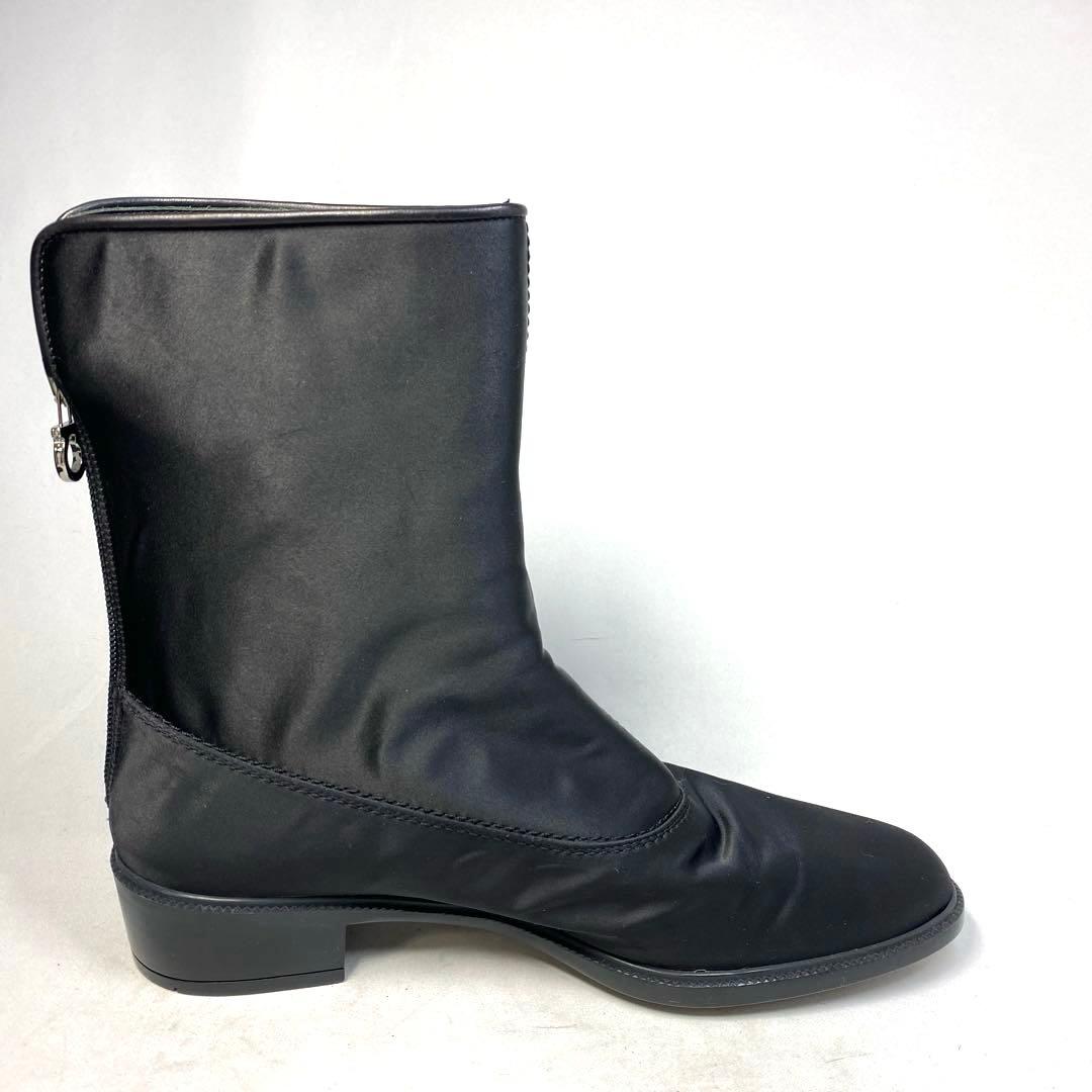 フェラガモ サイズ表記「7C」 24.5センチ　ブラック　ナイロン　ブーツ