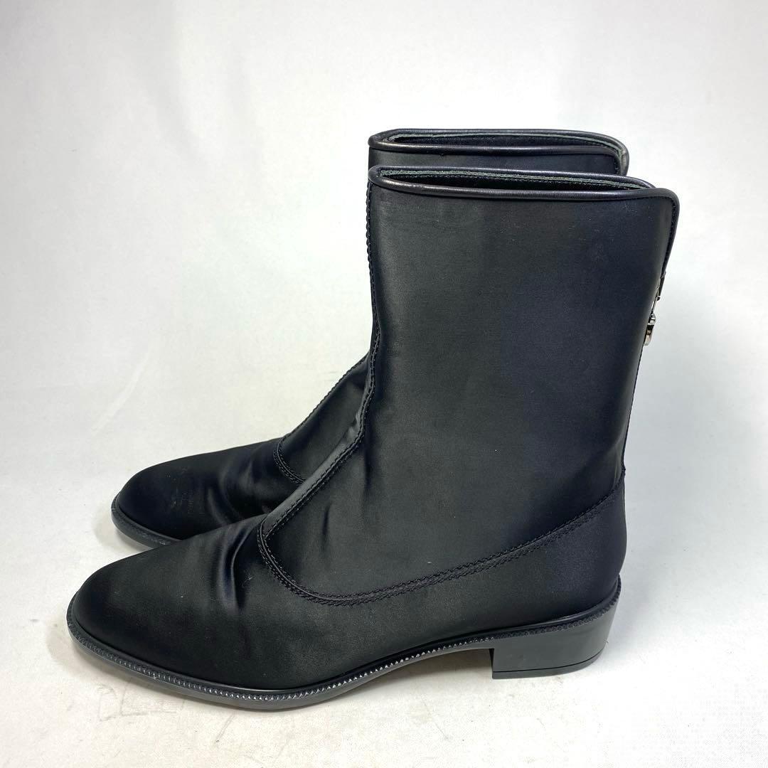 フェラガモ サイズ表記「7C」 24.5センチ　ブラック　ナイロン　ブーツ