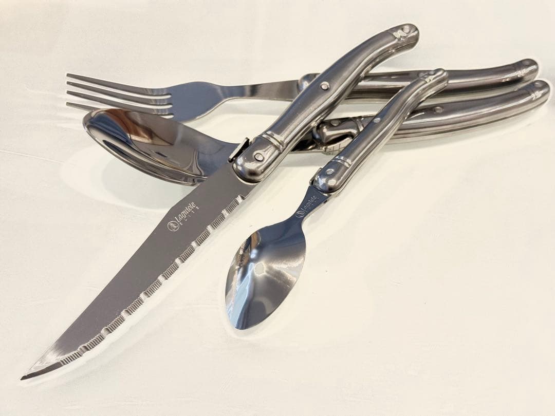 Laguiole elite カトラリーセット 24本入り　シルバー　刻印入り