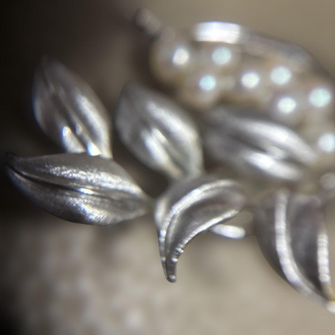 ミキモト真珠島天然真珠　銀製ブローチ