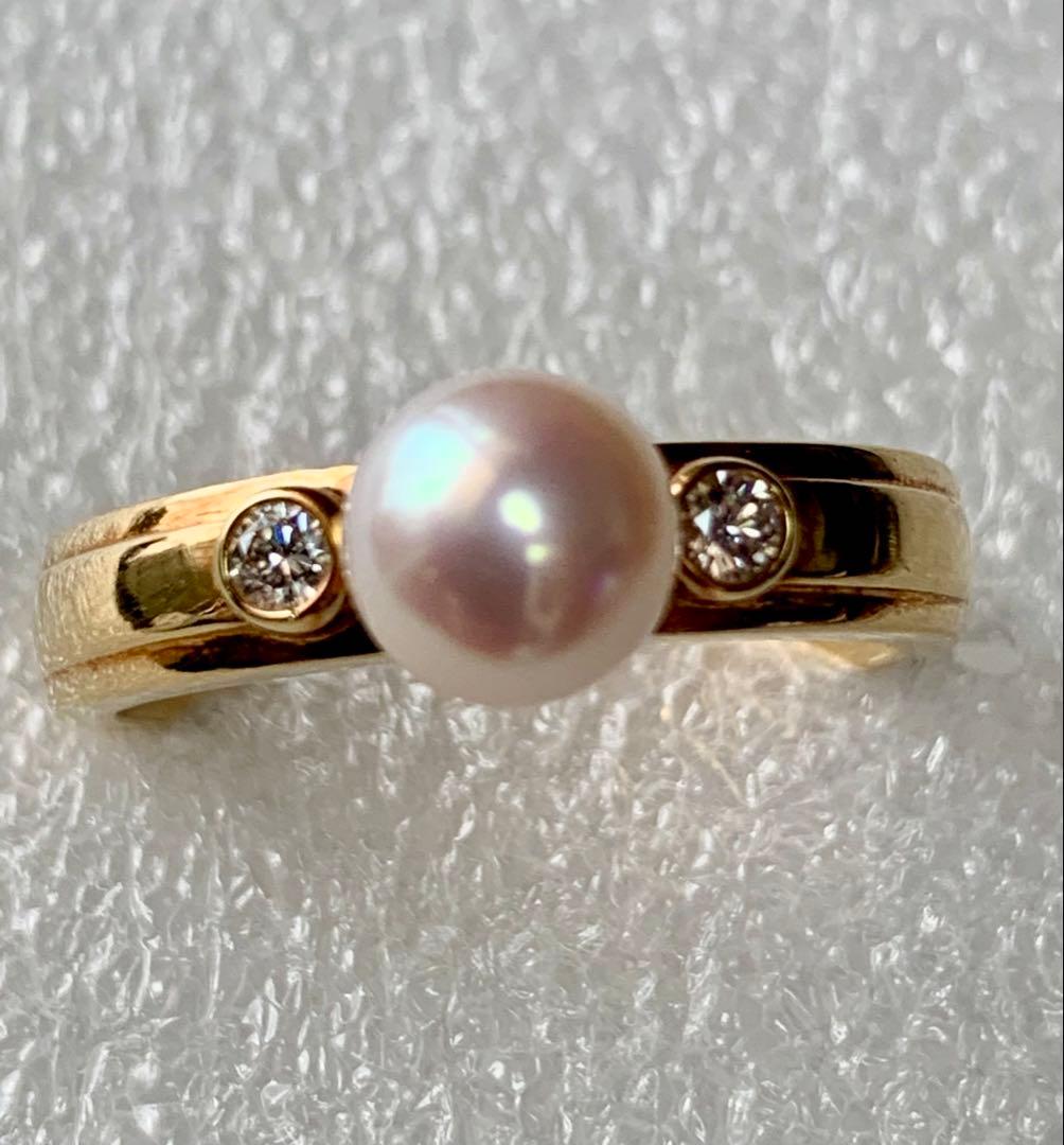 K18 TASAKI あこや真珠 ダイヤモンド0.09ctリング 5.07ｇ