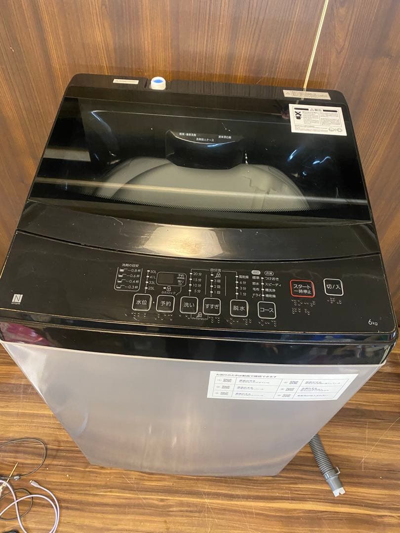Q3112 ニトリ 洗濯機 分解清掃済み6kg NTR60 BK 2022年製