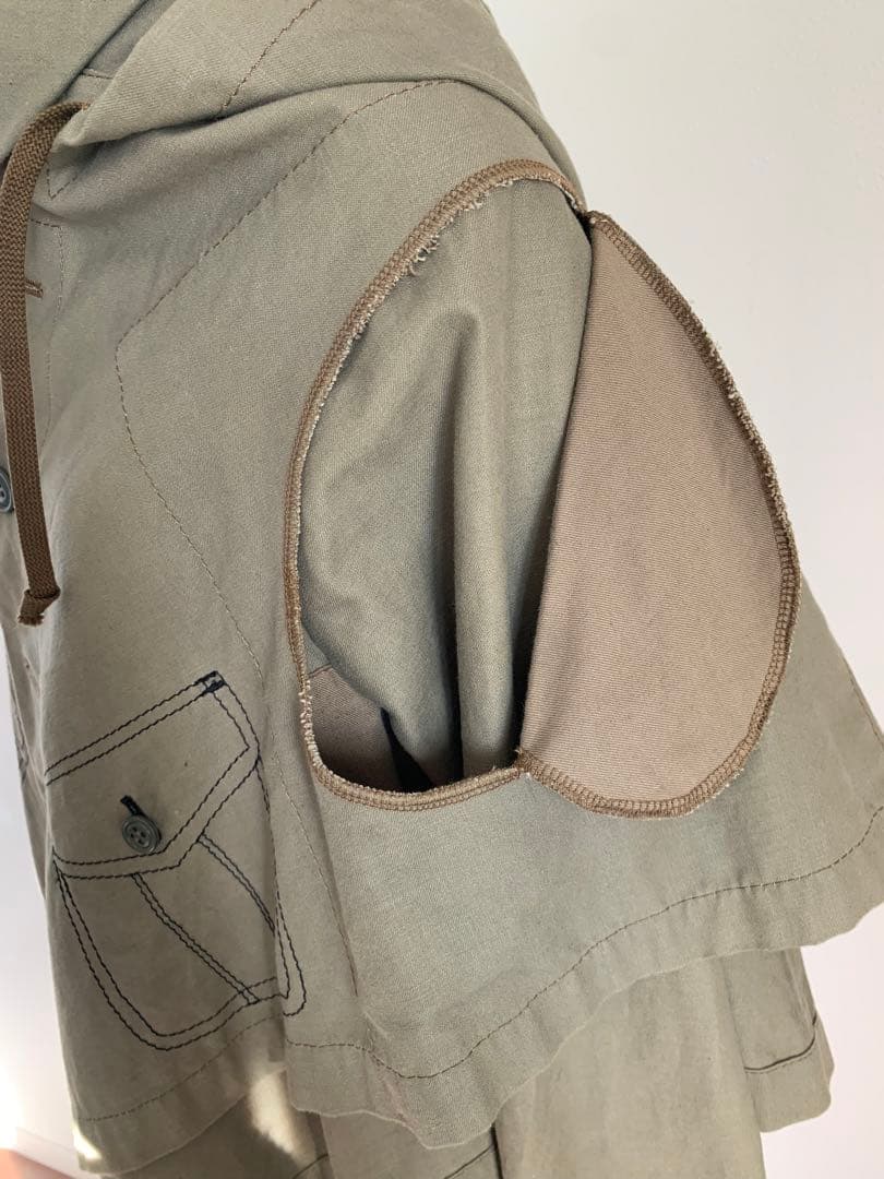 コムデギャルソン カーキ フード付き ミリタリージャケットM