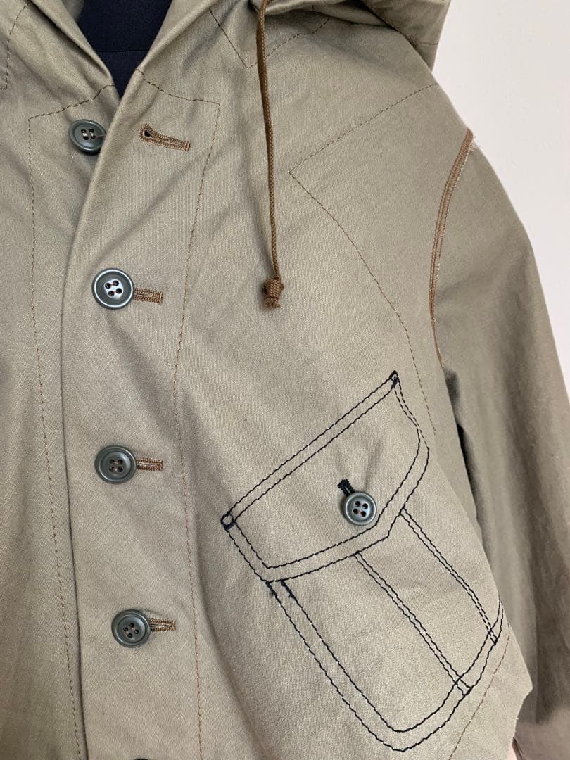 コムデギャルソン カーキ フード付き ミリタリージャケットM