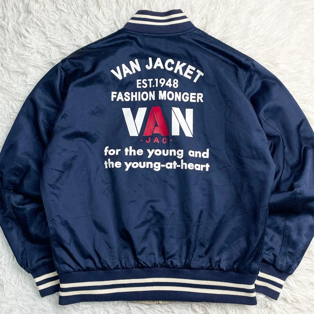 VAN JACKET 近年モデル リバーシブル スウィングトップ アーチロゴ 紺