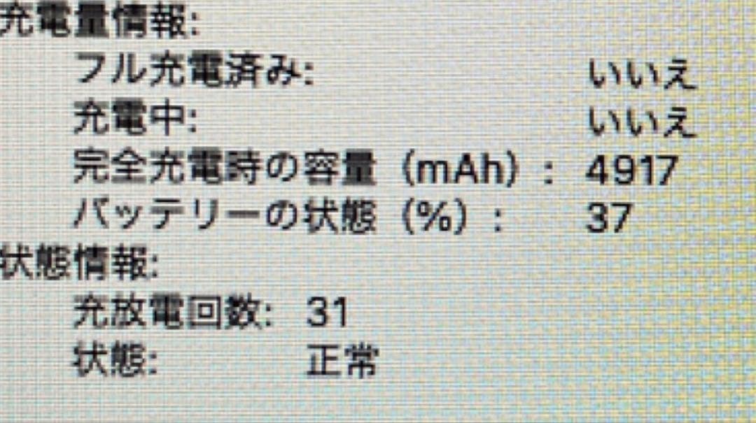 MacBookAir 11インチ2015年充放電回数31回光るリンゴマーク
