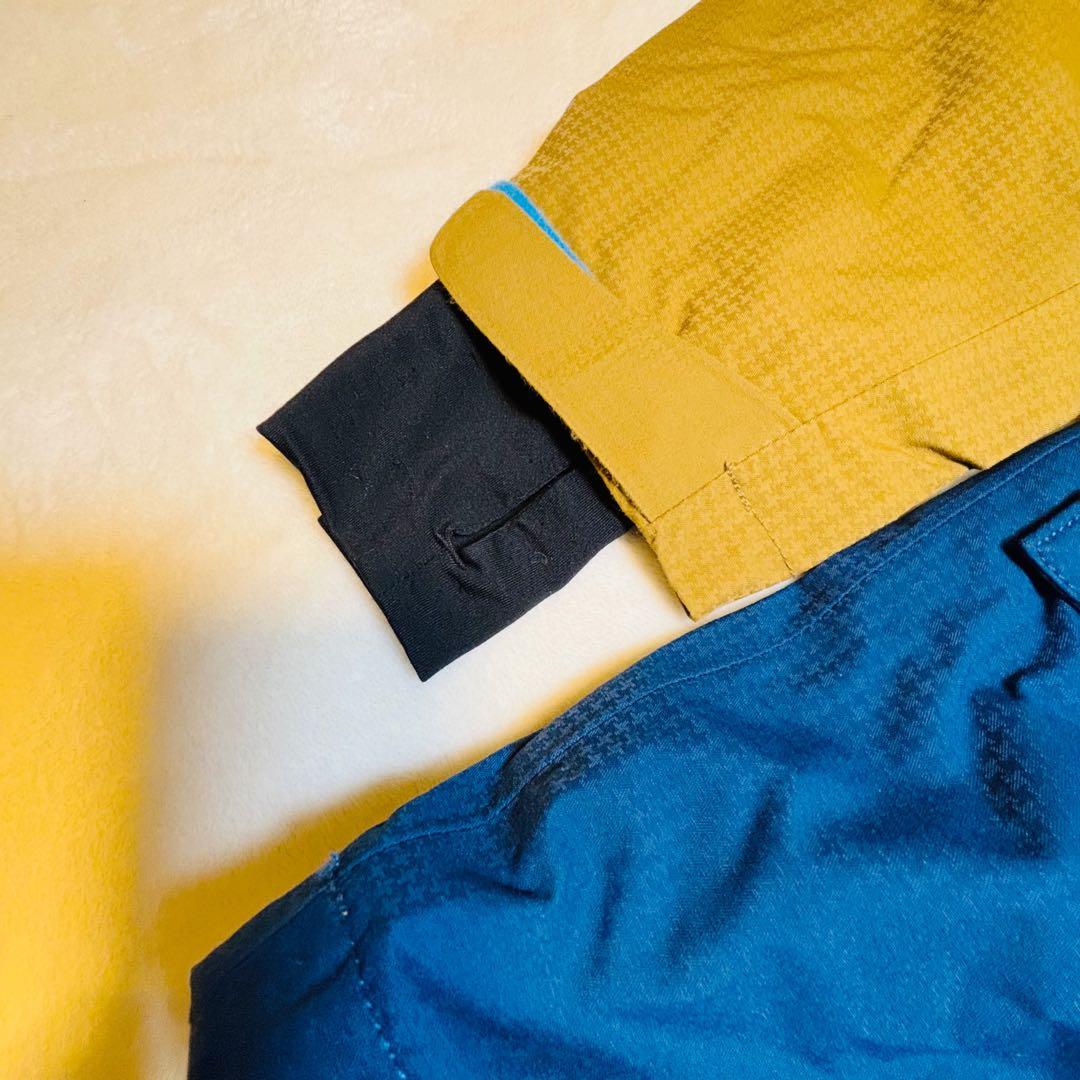 【美品】コロンビア　スノボーウェア　黄土色×ブルー　L