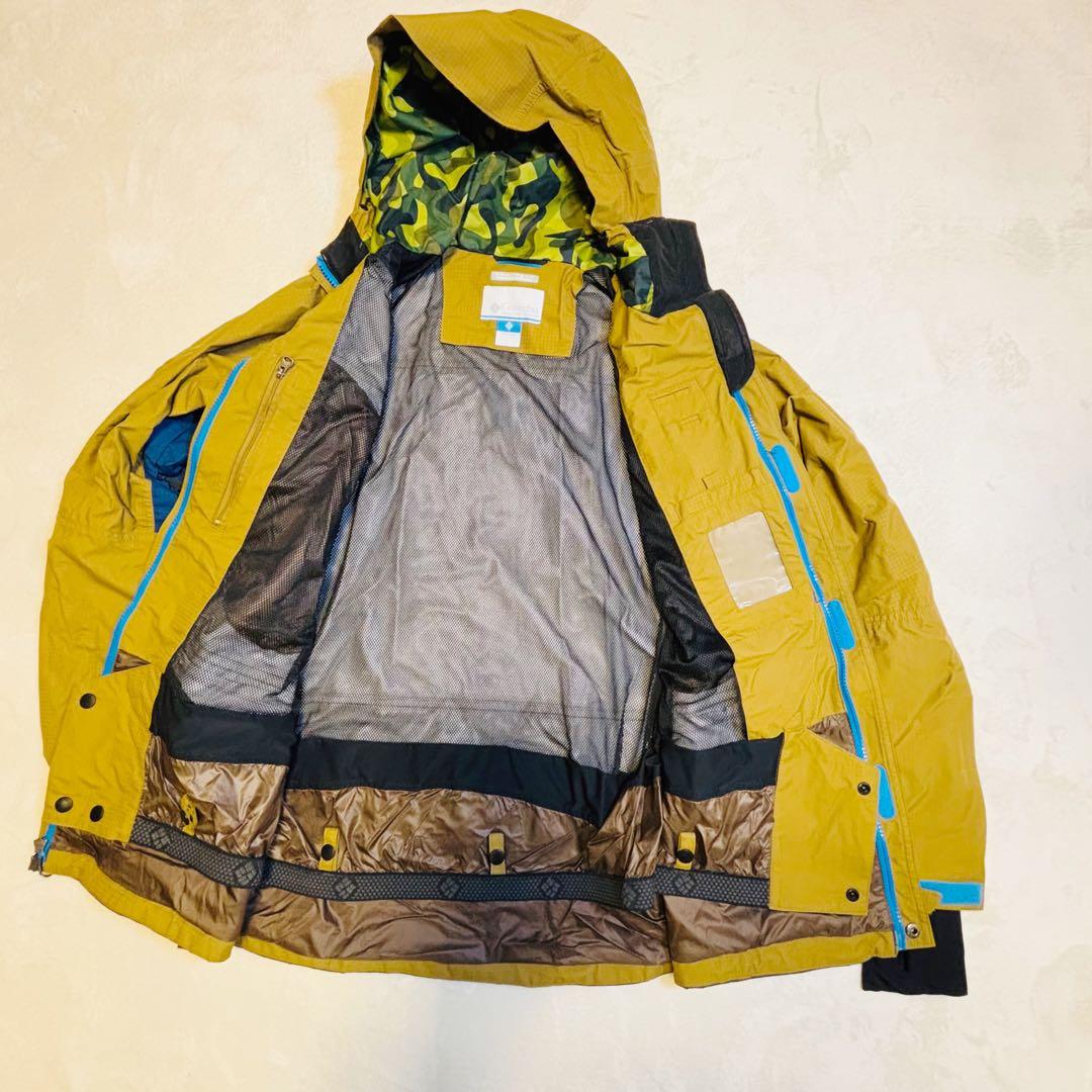 【美品】コロンビア　スノボーウェア　黄土色×ブルー　L