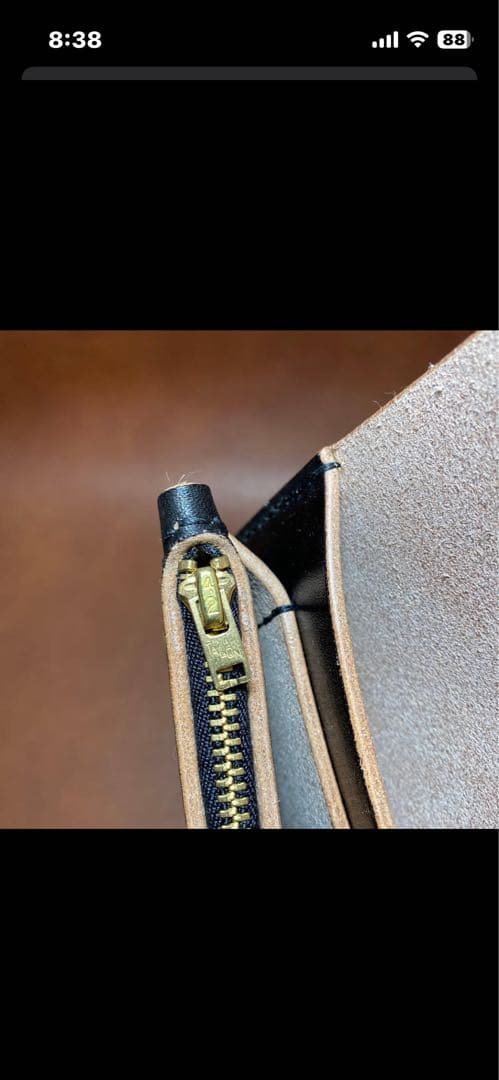 昭南ベンズ丘染め 茶芯ブラック トラッカーウォレット ブラス 未使用