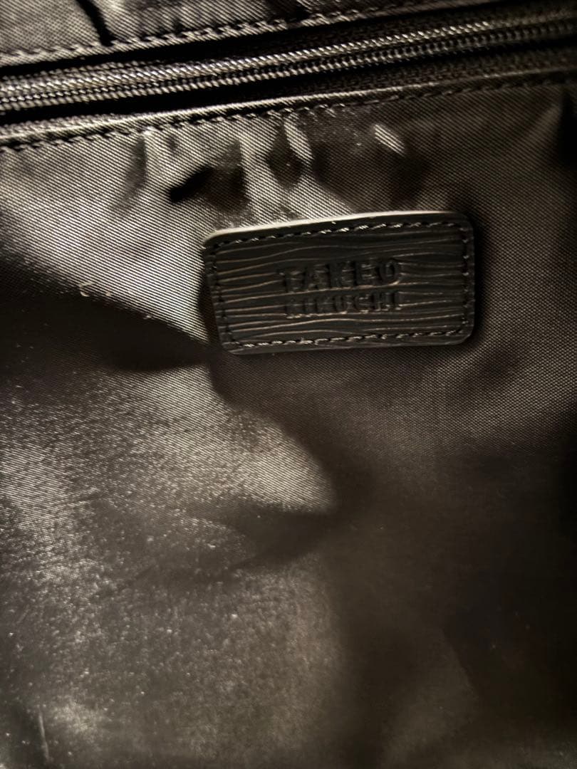 【美品】タケオキクチ 本革レザー　ブラック　水シボトートバッグ　ビジネスバッグ