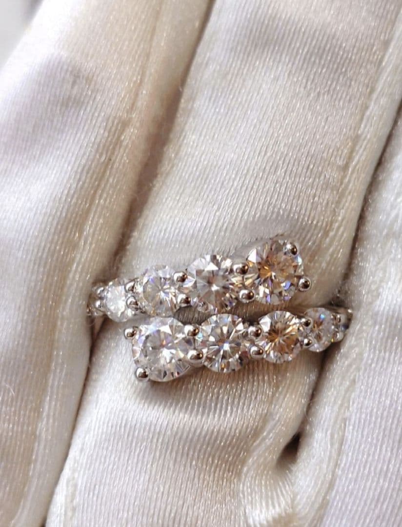 2531 最高級 モアサナイト リング ラウンド オープン シルバー 限定