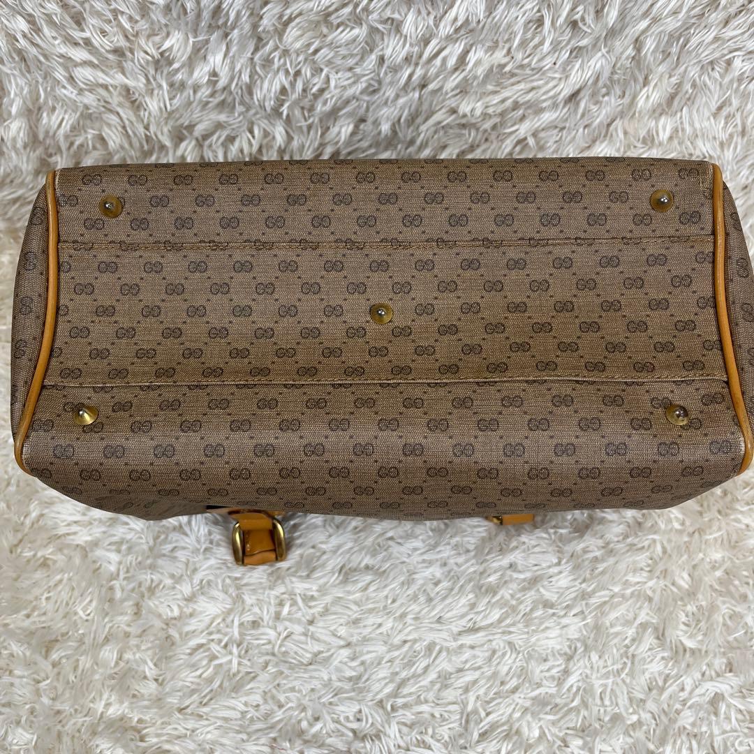 GUCCI グッチ　ミニボストンバッグ　ハンド　GG　金具　レザー　希少