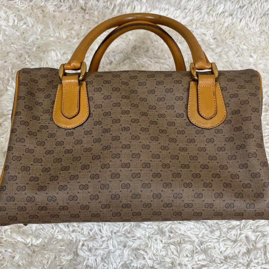 GUCCI グッチ　ミニボストンバッグ　ハンド　GG　金具　レザー　希少