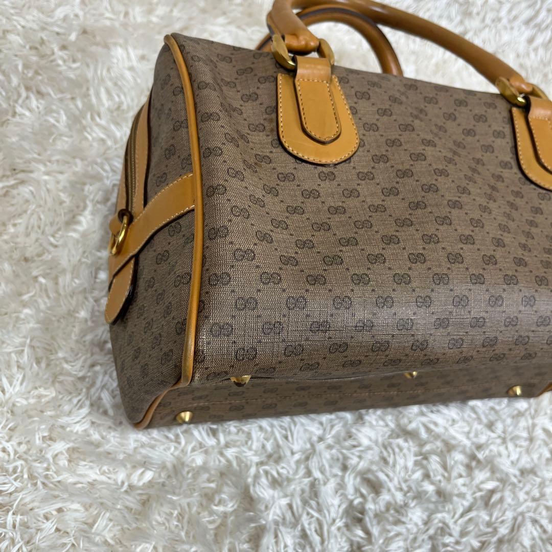 GUCCI グッチ　ミニボストンバッグ　ハンド　GG　金具　レザー　希少