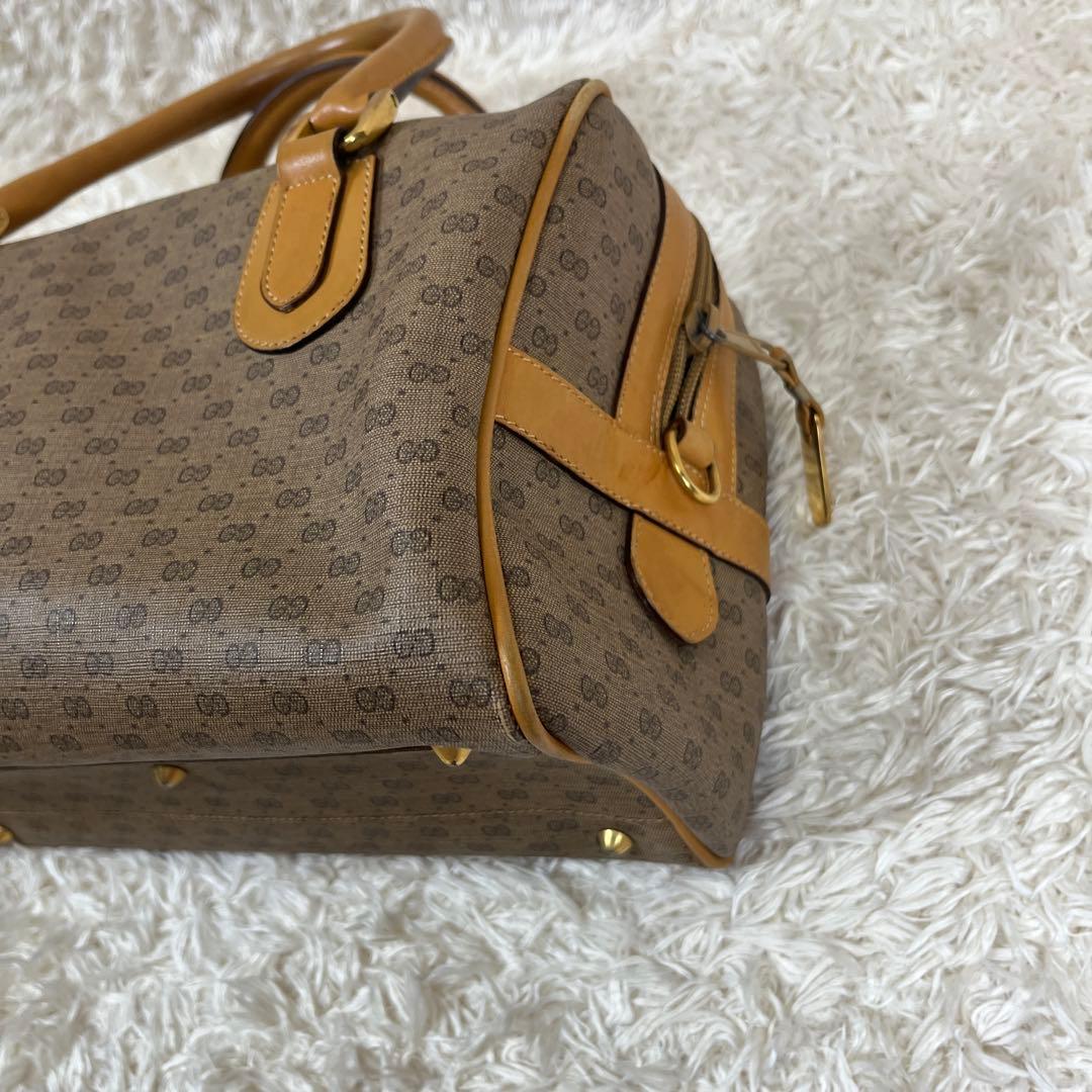 GUCCI グッチ　ミニボストンバッグ　ハンド　GG　金具　レザー　希少