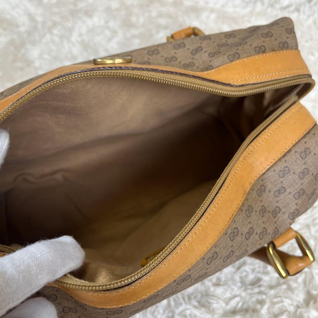 GUCCI グッチ　ミニボストンバッグ　ハンド　GG　金具　レザー　希少