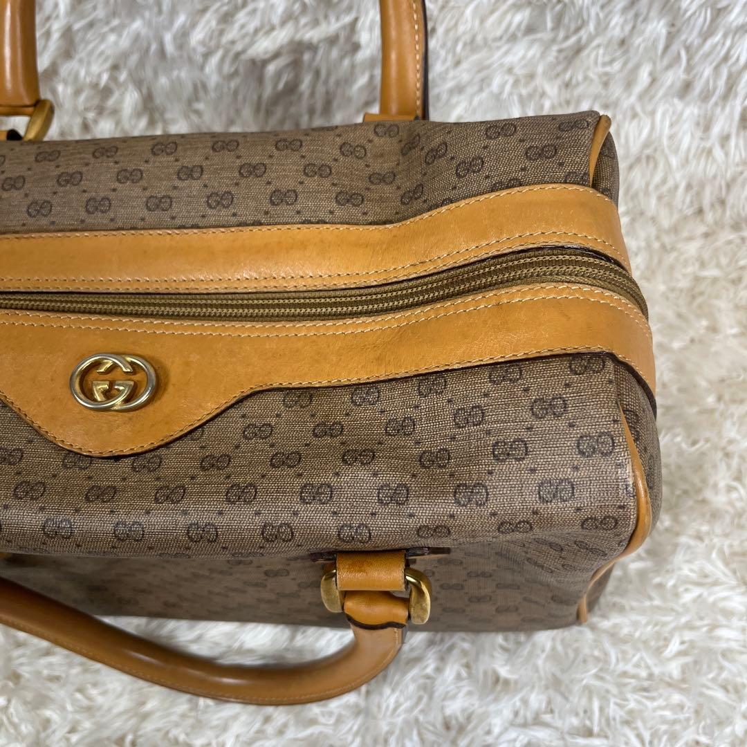 GUCCI グッチ　ミニボストンバッグ　ハンド　GG　金具　レザー　希少