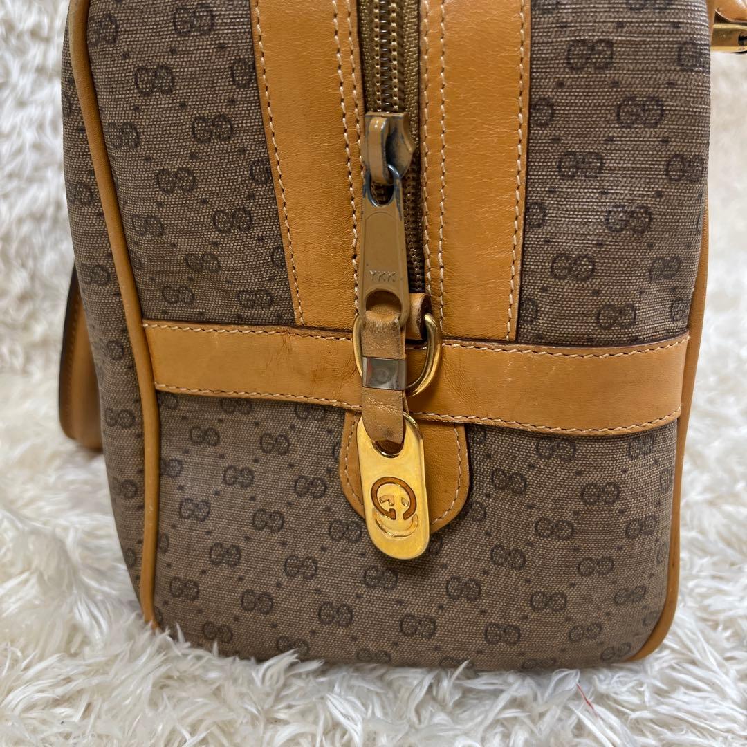 GUCCI グッチ　ミニボストンバッグ　ハンド　GG　金具　レザー　希少