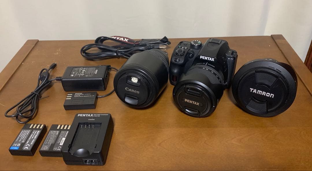 PENTAX K-70＋TAMRON単焦点レンズ＋SIGUMA望遠レンズ付き