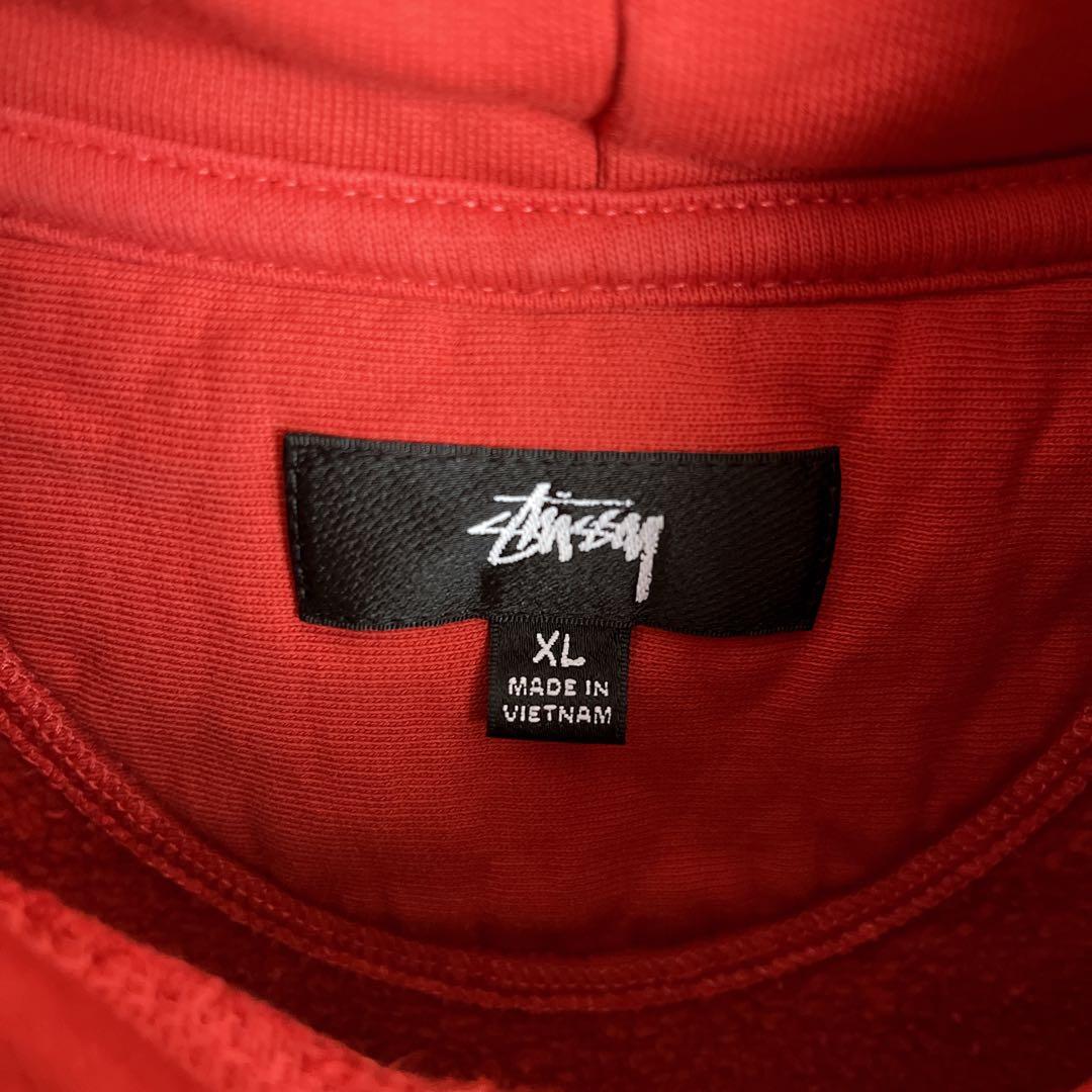 STUSSY◎クラウンロゴ刺繍 XL ビッグサイズ パーカー D332
