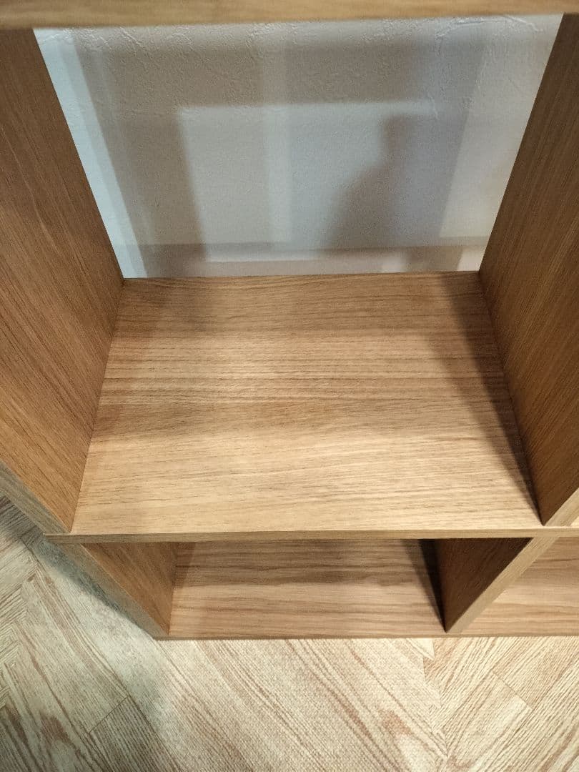 無印良品　スタッキングシェルフ３段×２列・スタッキングチェスト付き・オーク材