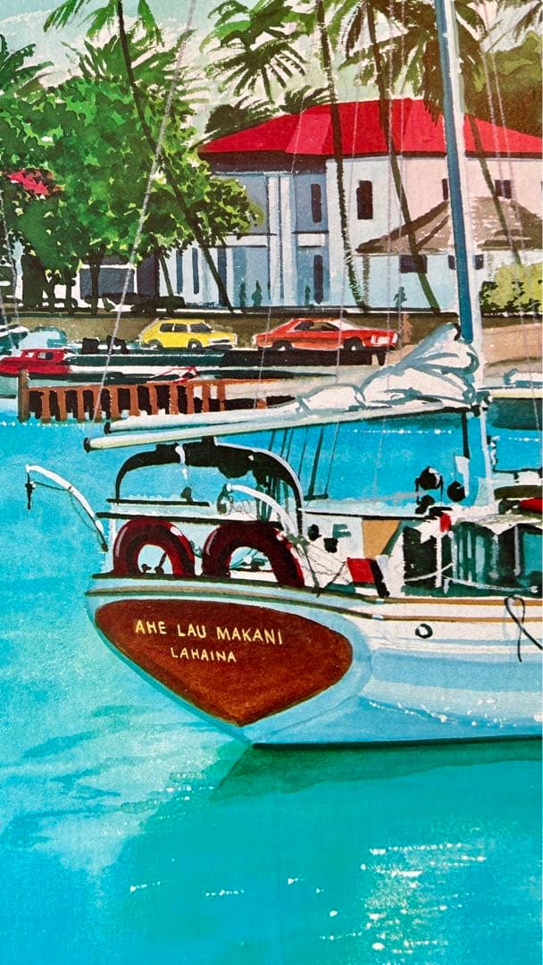 UnitedAirlines ユナイテッド航空　ハワイマウイ島ビンテージポスター