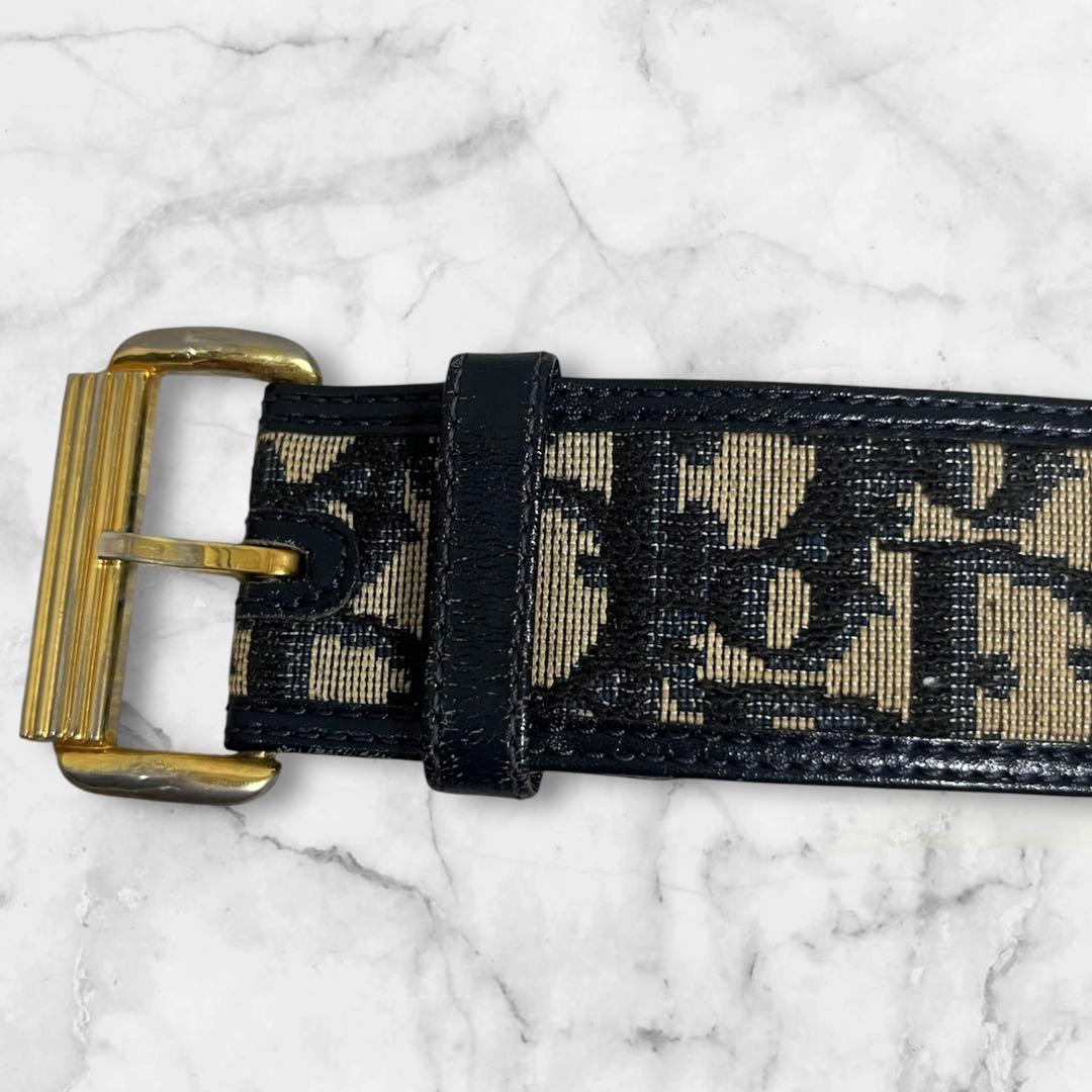 Christian Dior ディオール トロッター柄 ゴールドバックル ベルト