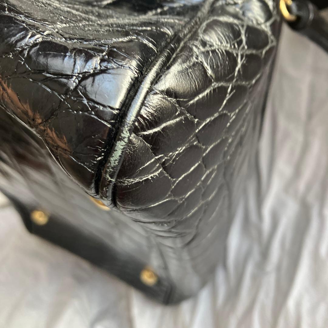 J&M DAVIDSON ブラックハンドバッグ　ボストンバッグ