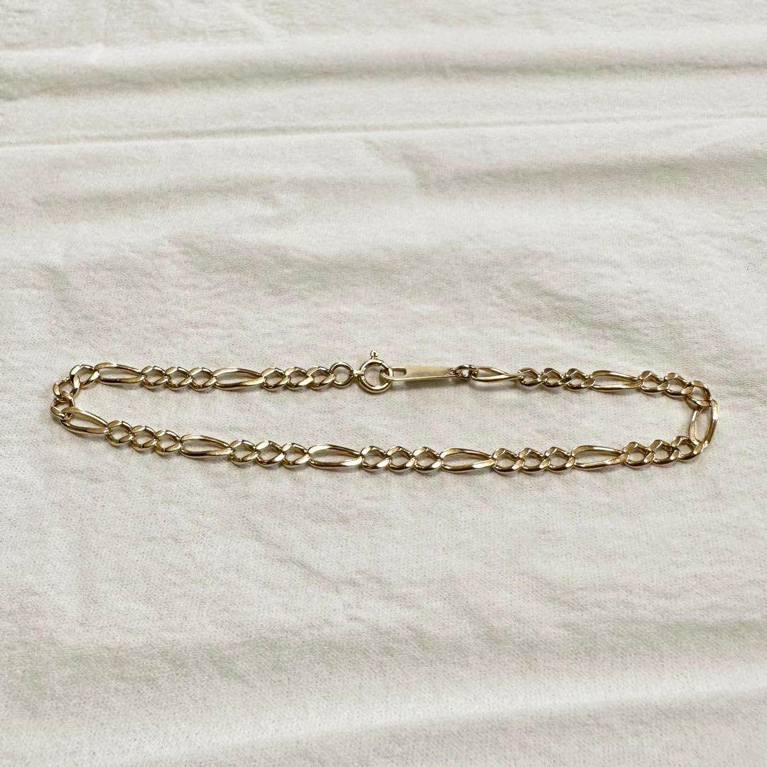 K18 18金 フィガロ ブレスレット 19cm