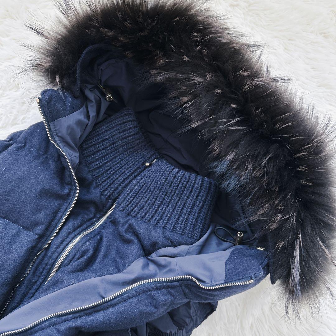 タトラス ダウンベスト L ファー カシミア混 LTA14A4188 ネイビー