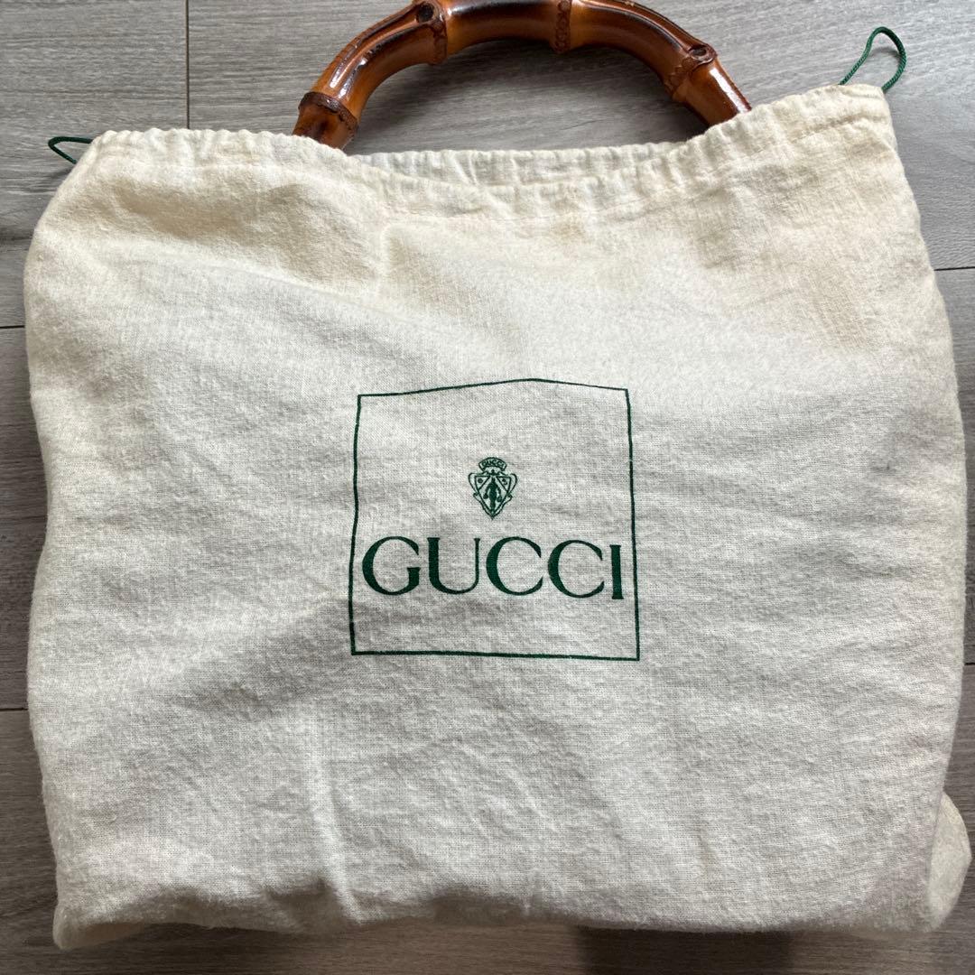 GUCCIバンブーハンドル レザー ハンドバッグ