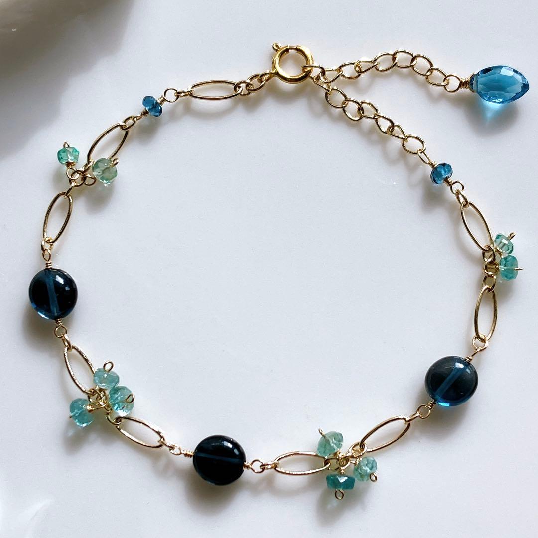 Kaya◆一点物✧パープルアゲート×アイオライトピアス✧14kgf