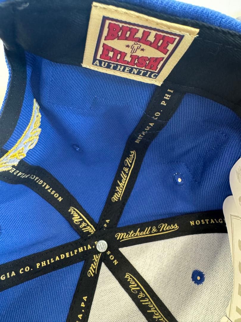 【完売品】ビリーアイリッシュ×ウォリアーズキャップMitchell & Ness