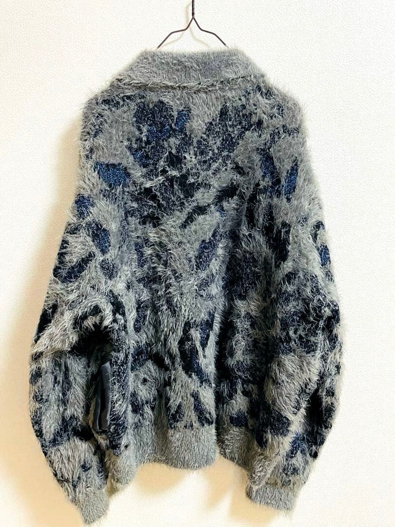 HARE　MIXヤーンフラワーニットブルゾン　グレー