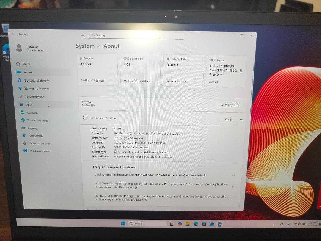 Ａ*ル様 A*i様 ThinkPad X1 Extreme G4 2022 i7