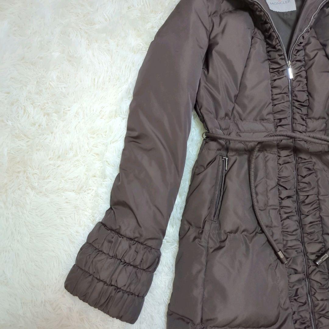 【美品　鑑定済】モンクレール　AMANDA　ロングダウン　サイズ1　ブラウン