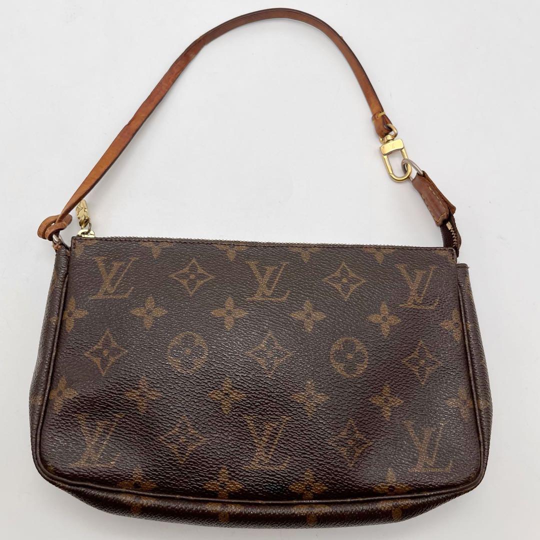 ルイヴィトン　モノグラム アクセソワール　ポーチ　ヌメ革　ハンドバッグ