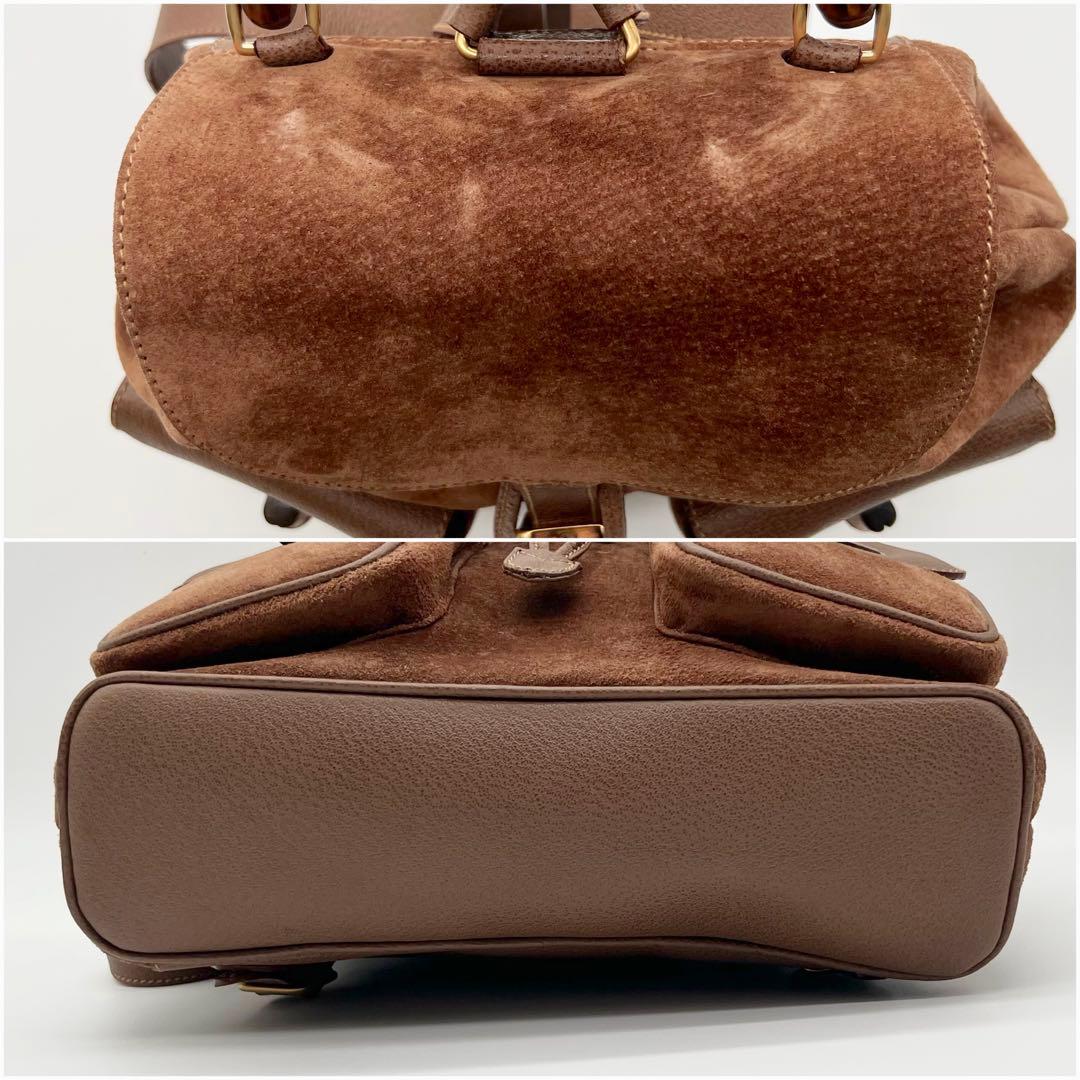 GUCCI グッチ スエード バンブー リュック バックパック ブラウン