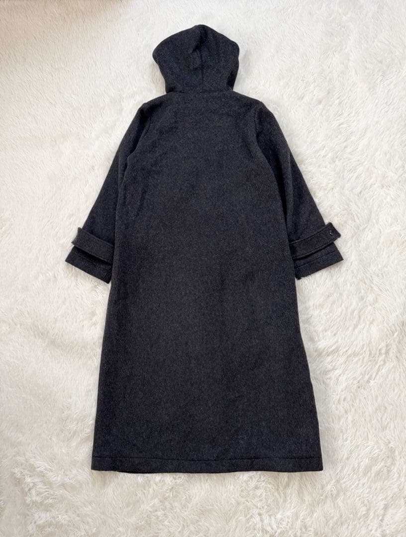美品 マキシ丈✨ ミズイロインド Aライン ダッフルロングコート グレー