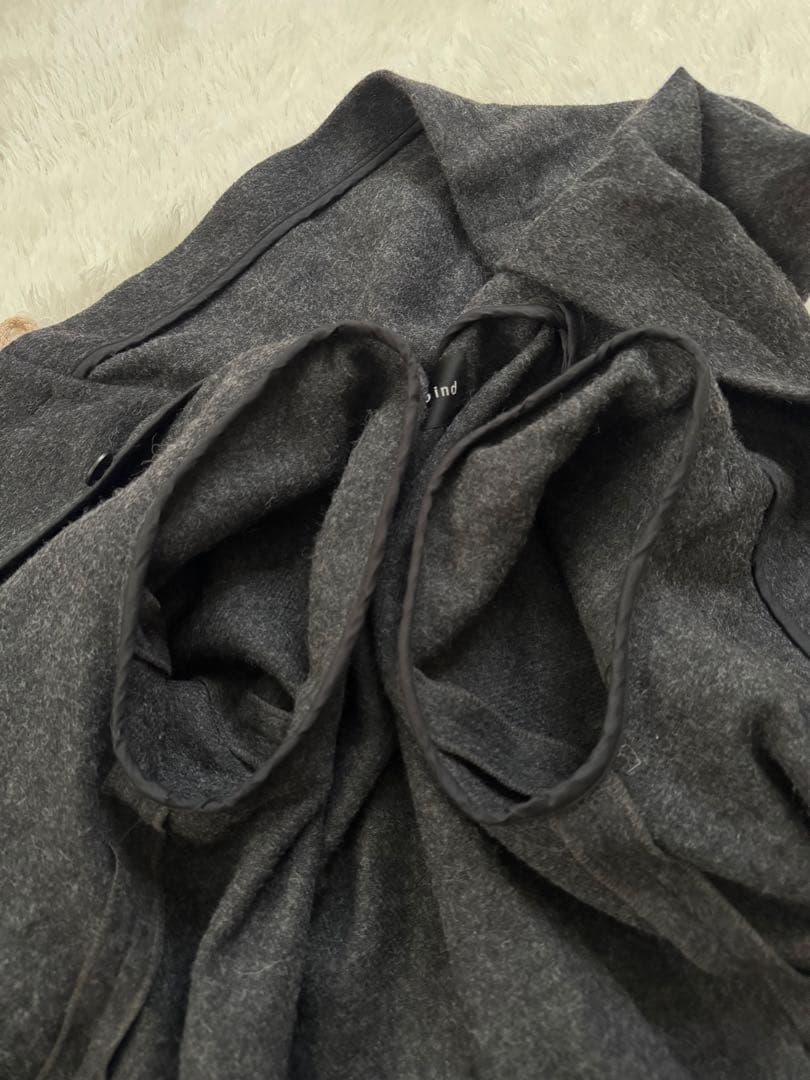 美品 マキシ丈✨ ミズイロインド Aライン ダッフルロングコート グレー