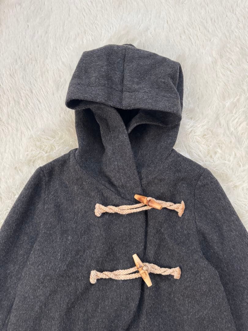 美品 マキシ丈✨ ミズイロインド Aライン ダッフルロングコート グレー