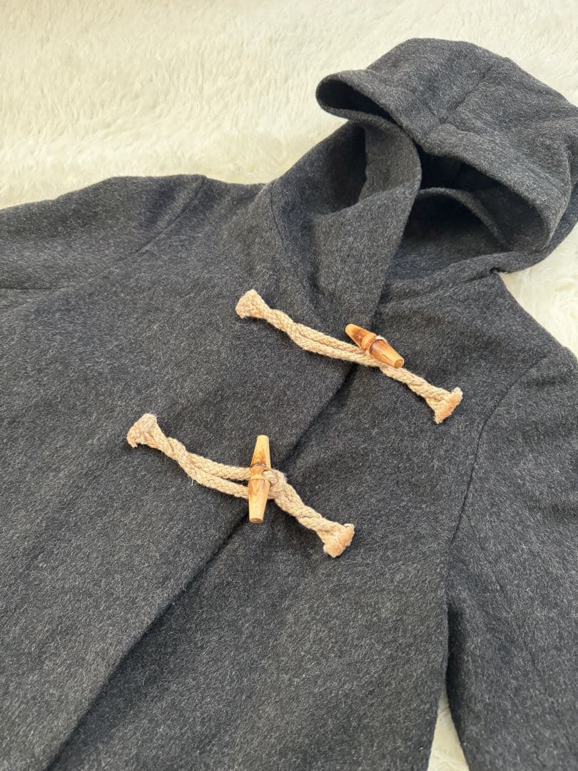 美品 マキシ丈✨ ミズイロインド Aライン ダッフルロングコート グレー