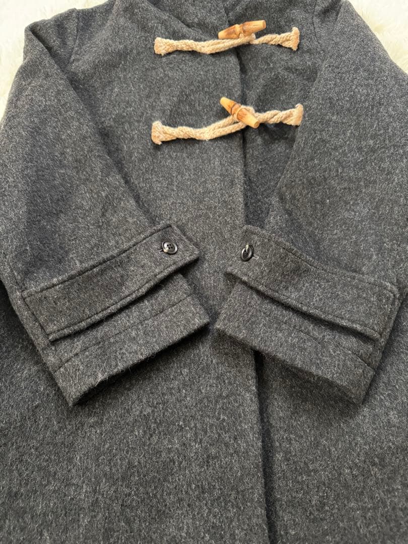 美品 マキシ丈✨ ミズイロインド Aライン ダッフルロングコート グレー