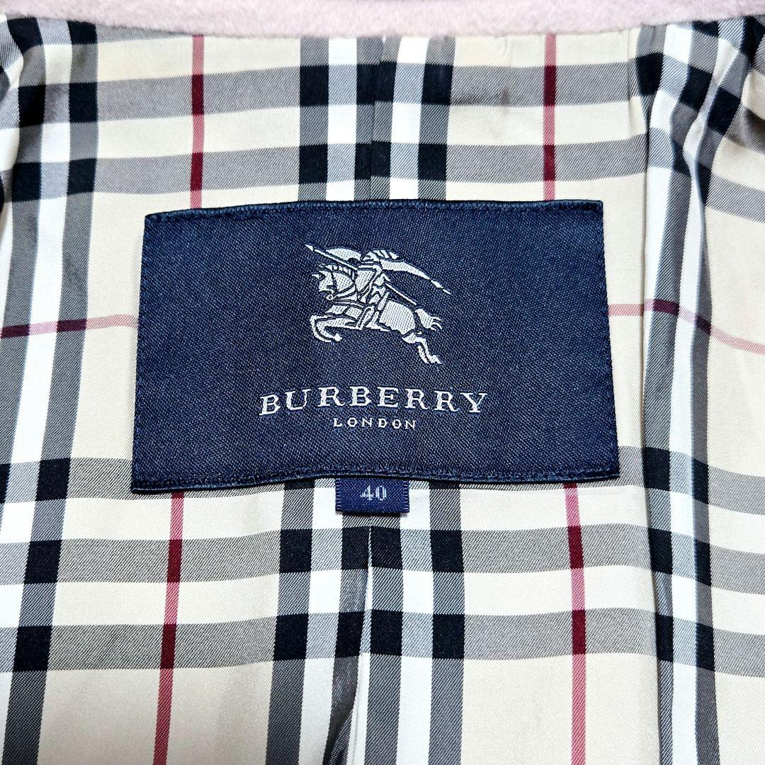限定価格 BURBERRY LONDON ノバチェック アンゴラコート ピンク