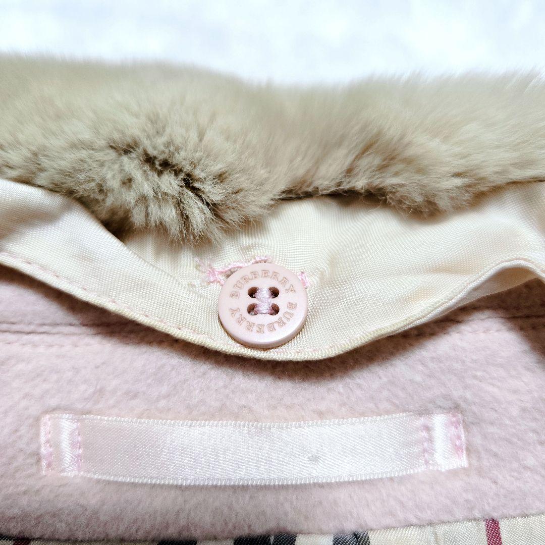 限定価格 BURBERRY LONDON ノバチェック アンゴラコート ピンク